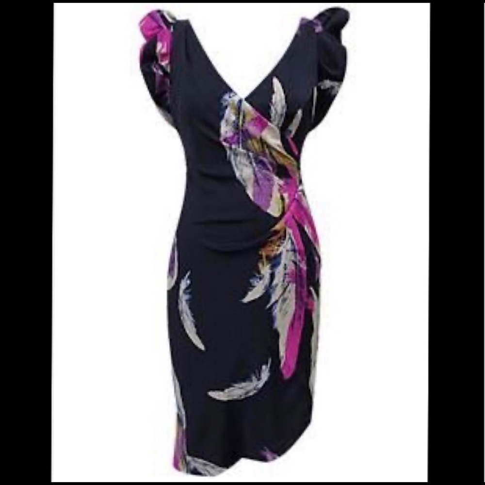 Yoana Baraschi Silk Sacred Feather Cocktail Dress